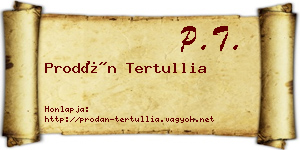 Prodán Tertullia névjegykártya